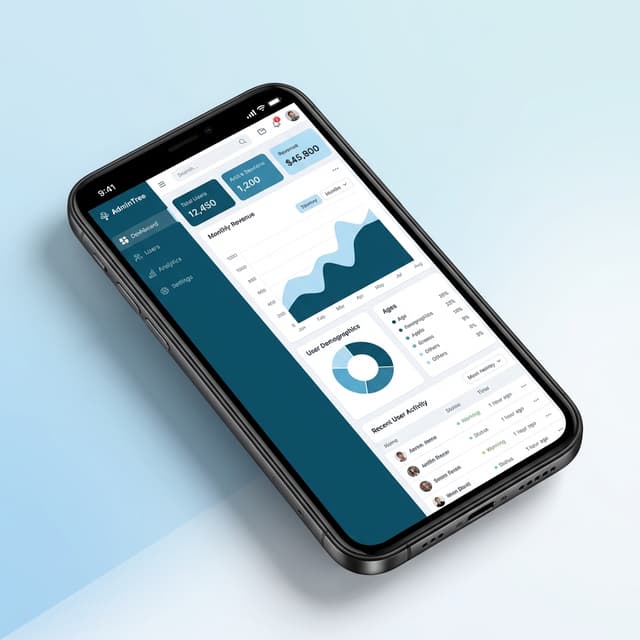 AdminTree Dashboard on Mobile